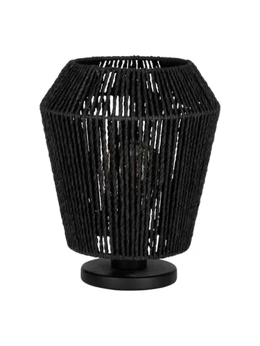 EGLO PERSLEY Tischleuchte Ø220 E27 Schwarz - Stilvolle Lampe aus FSC-zertifiziertem Papier, sorgt für ein angenehmes Lichtspiel und ist ein eleganter Blickfang in jedem Raum.