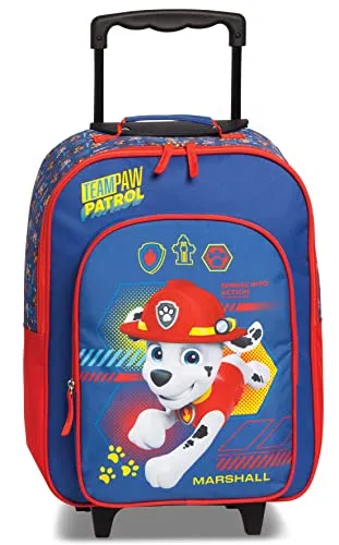 Fabrizio Paw Patrol Kinder Trolley - Chase, Marshall & Skye - Kindergepäck mit 17 l Volumen, leichtes Handling dank höhenverstellbarem Gestell und stabilen Rollen, ideal für kleine Abenteuer.