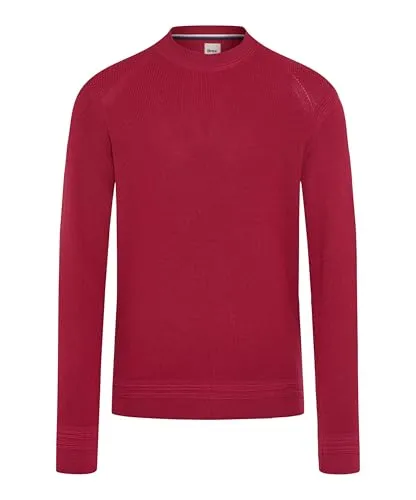 Brax Longpullover rot M (50) - Herren-Pullover aus 44% Baumwolle, 29% Polyacryl und 27% Wolle, bietet hohen Tragekomfort und ist ideal für kühle Tage.