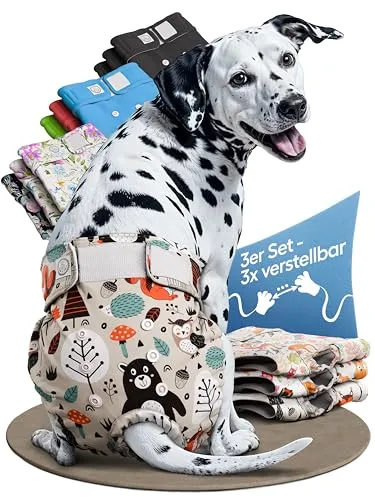 HUND IST KÖNIG Hundewindeln für Hündinnen - Hochabsorbierende, umweltfreundliche Inkontinenzlösung - Hochwertige Hundewindeln für Hündinnen mit 3-Fach Justierung für perfekten Sitz. Ideal bei Läufigkeit und Inkontinenz, waschbar und nachhaltig.