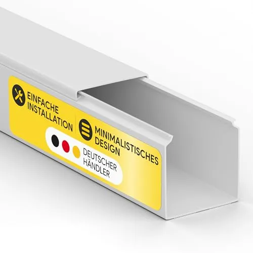 Kabelkanal aus hochwertigem PVC weiß Kabelleiste 2m - 1 Stück - 60x60mm