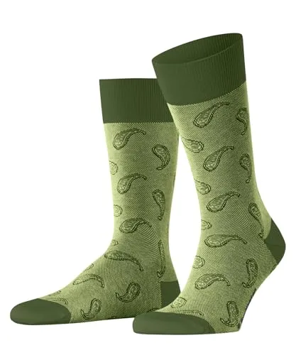 Burlington Herren Socken Paisley M So Baumwolle gemustert 1 Paar, Grün Fir Green 7656, 40-46