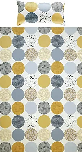 Erwin Müller Bettwäsche Mako-Satin Ocker-Silber-weiß 135x200 cm - Hochwertige Bettwäsche aus 100% Baumwolle mit elegantem Kreismuster und praktischem Marken-Reißverschluss. Pflegeleicht bei 60° C und ideal für einen erholsamen Schlaf.