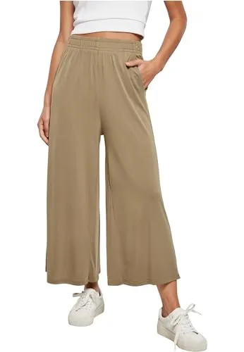 Urban Classics Damen Hose Ladies Modal Culotte - Damen-Hosen in lässiger 3/4 Länge, bietet höchsten Komfort dank elastischem Gummibund und lockerer Passform. Erhältlich in Größen XS-5XL für jede Figur.