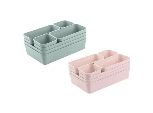 Engelland Schubladeneinsatz Organizer Set, 16-teilig - Schubladeneinsätze aus BPA-freiem Kunststoff, individuell anpassbar für jede Schublade - perfekt für Küche, Büro oder Bad. Spülmaschinen- und gefrierschrankgeeignet, platzsparend und vielseitig einsetzbar.