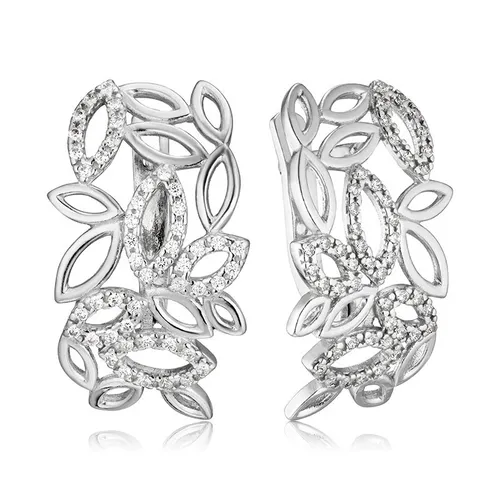 Ohrringe Silber 925 Creolen Zirkonia Steine Silberohrringe Echtschmuck