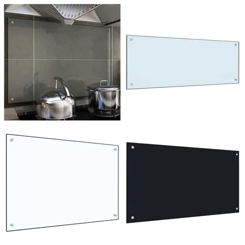 Küchenrückwand Hartglas Herdspritzschutz in weiß von vidaXL