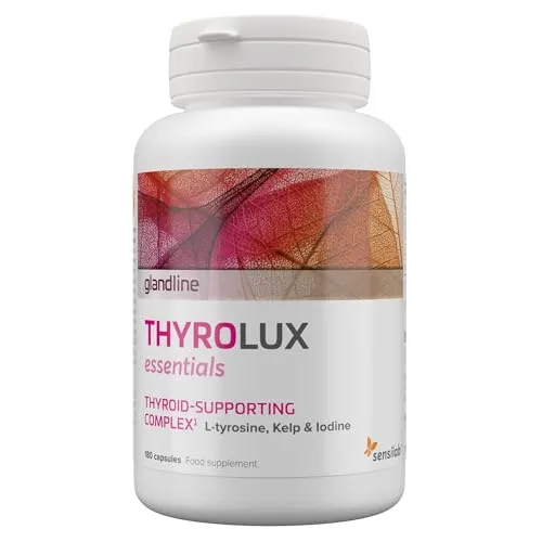 Produktbild Jod Tabletten – Schilddrüse – Jod 150µg – Zink, Selen, L Tyrosin, Mangan – Pflanzlicher Ursprungs – 180 Kapseln Hochdosiert für 180 Tage – Thyrolux Sensilab