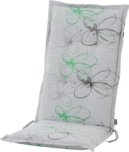 BURI Hochlehner Auflage 120x48x7cm - Stilvolle Gartenstuhlpolster mit Blumenmuster - Hochwertige Gartenstuhlauflage für Hochlehner mit 7 cm dickem Schaumstoff für besten Sitzkomfort. Lichtecht und strapazierfähig, ideal für Garten, Terrasse oder Balkon.