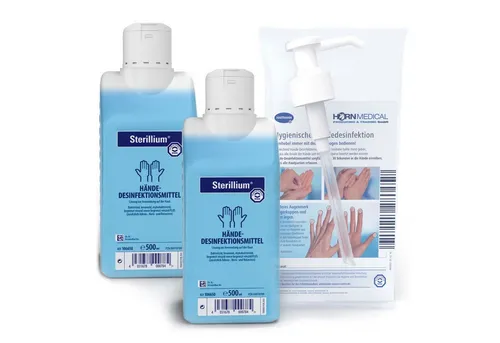 PAUL HARTMANN AG Horn Medical Dosierpumpe inkl. 2 x 500ml Sterillium Hand-Desinfektionsmittel (Spar-Set, [- bekannt & bewährt dank Dosierpumpe sofort einsetzbar)