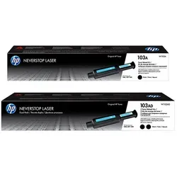 HP Toner W1103AD 103AD schwarz Doppelpack - Original Toner für HP Drucker, liefert ca. 2 x 2.500 A4-Seiten bei 5% Deckung und sorgt für gestochen scharfe Ausdrucke.