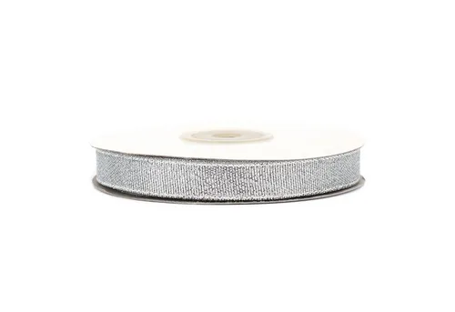 Creativery Geschenkband, Glitzerband 12mm x 32m Rolle Silber