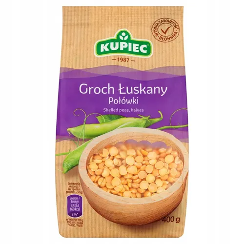 Kupiec Groch łuskany połówki 400 g Kupiec 5902172000022