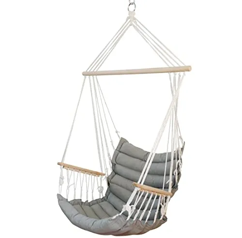 Ass Design Hängesessel Stoffsessel Schwebesessel Hängekorb Maly mit extrem gemütlichem 6cm dicken Sitzkissen und Armlehnen ohne Hängesesselgestell