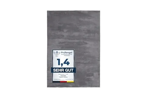 andiamo Teppich Arezzo waschbar 120 x 170 cm anthrazit von Andiamo