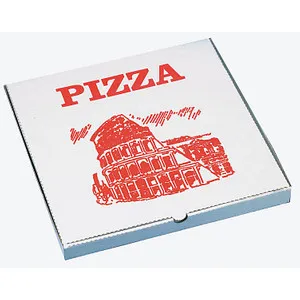 PAPSTAR Pizzakarton eckig 330 x 330 x 30 mm - 100 Stück - Sonstige - Robuste Pizzakartons in Weiß/Rot, perfekt für die Lieferung von frischen Pizzen und ideal für Gastronomiebetriebe.