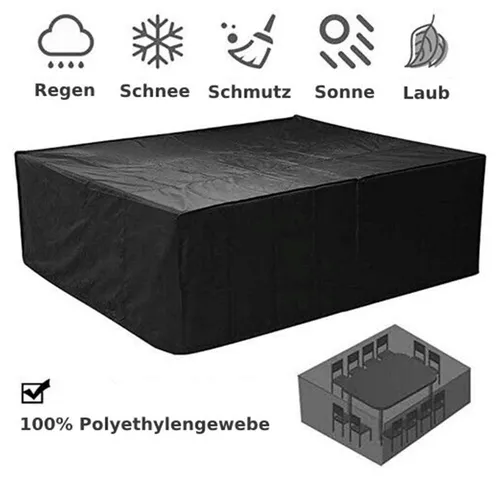 Melko Gartenmöbel-Schutzhülle für Rattan Möbel 180x120x95 cm - Sitzgruppen-Schutzhüllen, schützt Ihre Gartenmöbel vor UV-Strahlen, Staub und Schmutz mit praktischem Kordelverschluss für sicheren Halt.