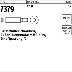 Pass-Schulterschraube ISO 7379 M12 x 50mm - Eisenwaren, hochwertige Stahl-Güte 12.9 für hohe Festigkeit und Langlebigkeit, ideal für präzise Anwendungen mit Innensechskant-Antrieb.