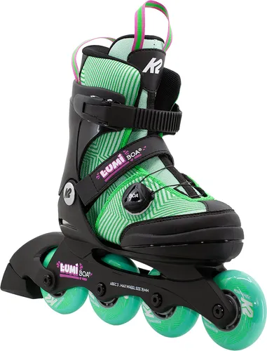 K2 Skates Inline Skates LUMI BOA für Mädchen — Wassermelon - Verstellbare Inline Skates für Mädchen, die mitwachsen! Komfortabler Softboot, Boa-Schnellschnürsystem und extra starke Vibrationsdämpfung für ein unbeschwertes Fahrerlebnis.