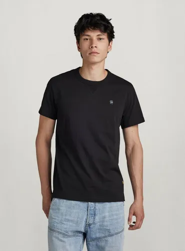 G-Star Herren Nifous T-Shirt, Schwarz - Stylisches T-Shirt für Herren mit geripptem Ausschnitt und seitlichen Schlitzen – ideal für lässige Looks und Komfort.