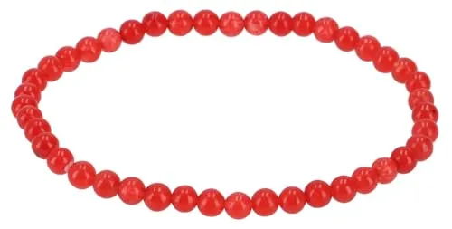 GURU SHOP Mala Armband, Handmala, Buddhistischer Schmuck, Perlenarmband 4 mm - Calcedon