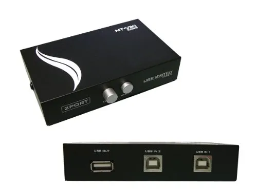 KALEA-INFORMATIQUE 2-Port USB 2.0 Switch Sharing Box, Weiche 2 Eingänge auf 1 Ausgang oder 1 Eingang auf 2 Ausgänge.