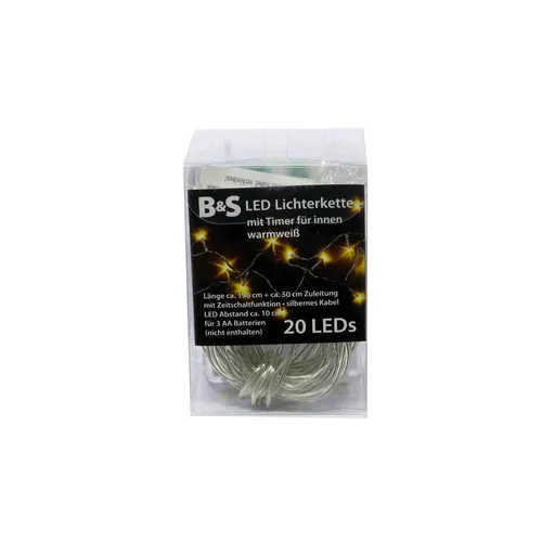 Lichterkette 20 Star Micro LED warmweiss Zeitschaltfunktion für Innen
