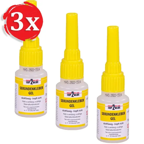 Sekundenkleber GEL spaltfüllender Cyanacrylat Keramik Porzellankleber  3 x 20g