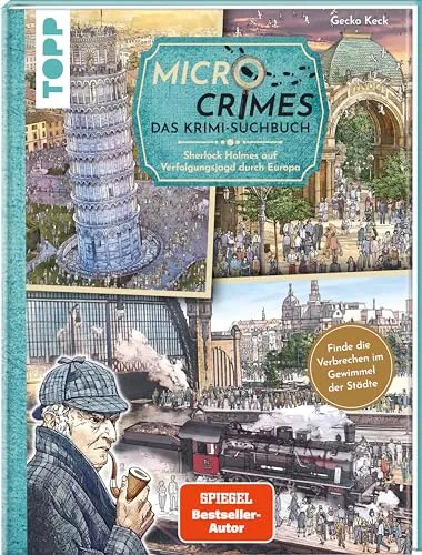 Micro Crimes: Das Krimi-Suchbuch für Detektive - Gesellschaftsspiel mit spannenden Wimmelbuch-Rätseln, bei denen du Sherlock Holmes auf Verfolgungsjagd durch die Goldenen 20er begleitest und Ganoven finden musst.