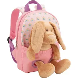 Nici Travel Friends Rucksack mit Plüschtier - Kindertasche mit 21x26 cm großem Rucksack und kuscheligem Hase, ideal für kleine Abenteurer und als treuer Begleiter.