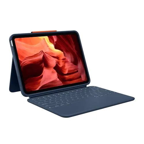Logitech Rugged Combo 4 - Tastatur und Foliohülle für iPad 10. Gen - Tablet-PC-Zubehör mit robustem Design und integrierter Tastatur, ideal für den Schutz und die Produktivität unterwegs.