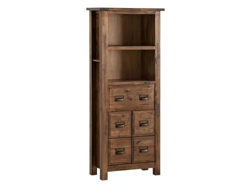 massivum Hochschrank Cancun aus Massivholz - Hochwertiger Hochschrank aus lackierter Pinie, 2 Türen und 1 Schublade bieten viel Stauraum für Ihr Bad. Ideal für eine stilvolle und funktionale Einrichtung.
