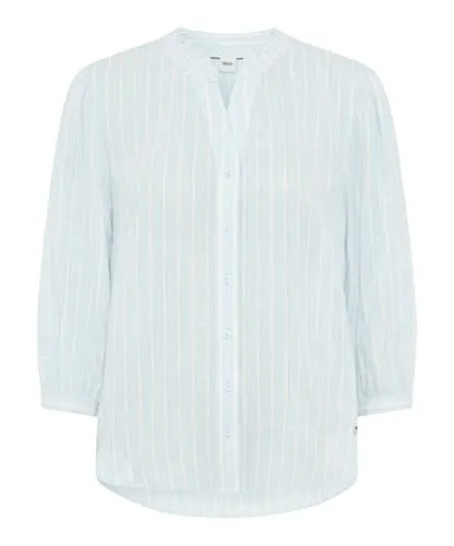 BRAX Damen Style Violet Lurex Stripe Bluse - Elegante Bluse mit 3/4-Ärmeln und schimmernden Lurexstreifen, ideal für stilvolle Anlässe und den Alltag.
