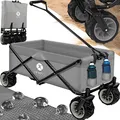 Produktbild: Miweba Faltbarer Bollerwagen MB-30 | Traglast 120 kg - Klappbar - Handwagen faltbar - Transportwagen für Kinder - Kinderwagen - Gartenwagen - Wagen - Strandwagen - Faltwagen (Grau)