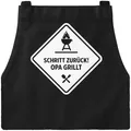 Produktbild: MoonWorks Grill-Schürze für Opa mit Spruch Schritt zurück - Opa grillt schwarz unisize