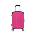 Produktbild: Flexot® Flex-2045 Handgepäck Kabinentrolley Koffer (16 Farben zur Auswahl) Zwillingsrollen Reisekoffer Bordcase Koffer Trolley Hartschale (M, Rose)