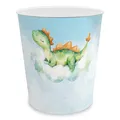 Produktbild: itenga Papierkorb für Kinder mit Motiv - rund ca. 11 Liter - Mülleimer fürs Kinderzimmer - stabiler Kunststoff (Motiv DINO)