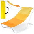 Produktbild: Vilde - Gartenliege Sonnenliege Klappbar - Sonnenliegen - Klappbare Garten Liege Gartenliegen Leicht - Strandliege Liegestuhl Balkon Balkonliege - Strandstuhl tragbar - gelb oange