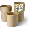Produktbild: BIOZOYG Suppenbecher to go 500 Stück 600 ml, braun Suppenschüsseln Einweg - Einweggeschirr Alternative zur Plastikschüssel - Becher, Suppe, Soup Bowl