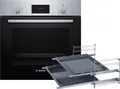 Produktbild: Bosch HBF133BR0ZA2 Set Backofen HBF133BR0 Edelstahl + 2-facher Teleskopauszug + 2 zusätzliche Backbleche