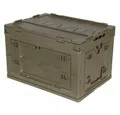 Produktbild: MFH Aufbewahrungsbox faltbare Kunststoffbox 60 l oliv (faltbar, platzsparend zusammenklappbar, stapelbar)