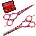 Produktbild: Rosa Zebra Professionelle Friseurschere Schere Effilierschere Friseursalon Set