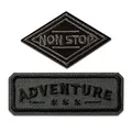 Produktbild: Mono Quick Adventure und Non Stop 2 Stück - Aufnäher, Bügelbild, Aufbügler, Applikationen, Patches, Flicken, zum aufbügeln, Größe: 2,8 x 5,7 cm