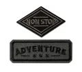Produktbild: Mono-Quick Aufnäher, Polyester, Adventure und Non Stop 2 Stück - Aufnäher, Bügelbild, Aufbügler, Applikationen, Patches, Flicken, zum aufbügeln, Größe: 2,8 x 5,7 cm