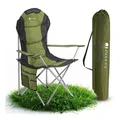 Produktbild: Juskys Campingstuhl Lido mit Getränkehalter & Tasche - Camping Klappstuhl gepolstert - Stuhl Grün