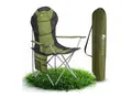 Produktbild: Juskys Campingstuhl Lido mit Getränkehalter & Tasche - Camping Klappstuhl gepolstert - Stuhl Grün