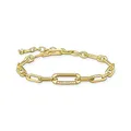 Produktbild: THOMAS SABO Gliederarmband mit steinbesetztem Ankerelement vergoldet 750 Gelbgold Vergoldung, 925 Sterlingsilber
