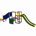 Produktbild: move and stic - Sporty Spielturm mit Krabbeltunnel und Mas Rutsche für den Garten oder das Kinderzimmer 6353