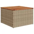Produktbild: vidaXL Gartentisch Beige 55x55x37 cm Poly Rattan und Akazienholz