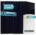 Produktbild: SUNNIVA® 10.0 kW Solaranlage, 20x 500 W Solarmodule Fullblack Bifacial, Wechselrichter SolarEdge SE10K (3-phasig)